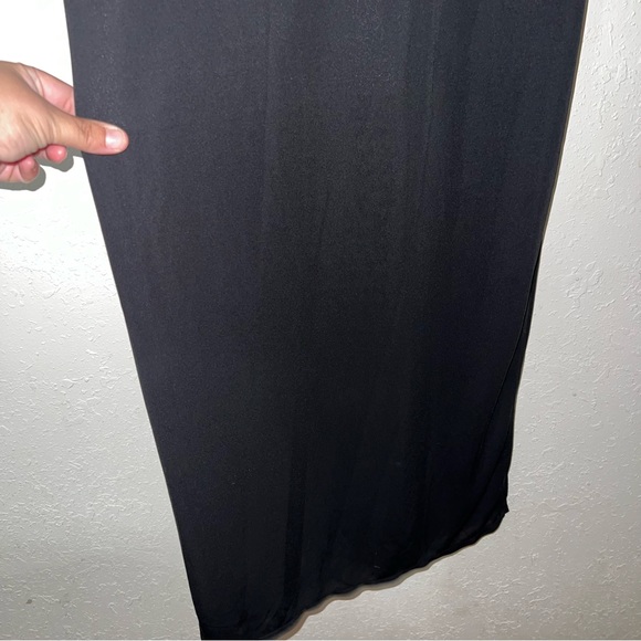 Laundry by Shelli Segal Vintage Square Neckline Black Full Length Evening Dress - Picture 6 of 16